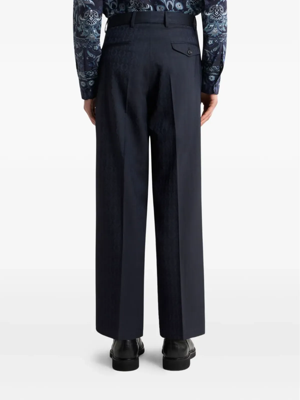 ETRO ジャカード ウール パンツ - ブルー - 画像3