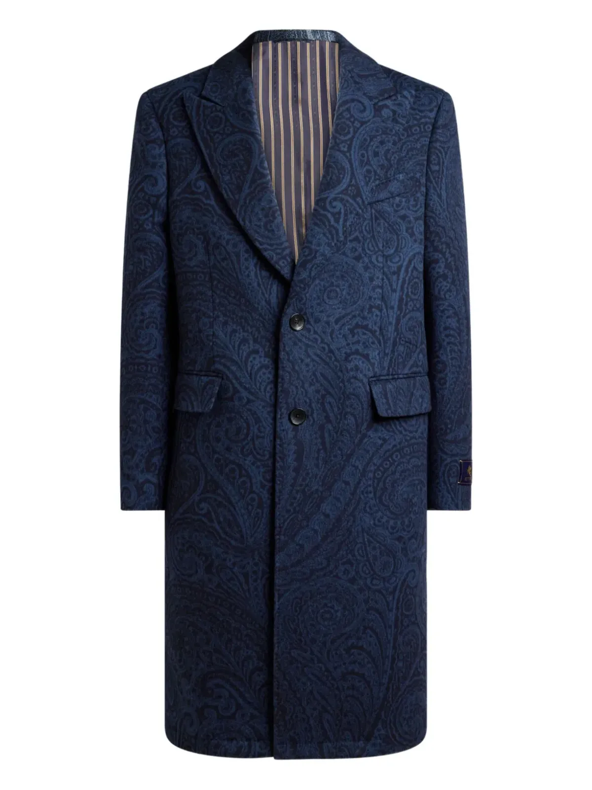 ETRO paisley-jacquard coat - Blue - 画像1