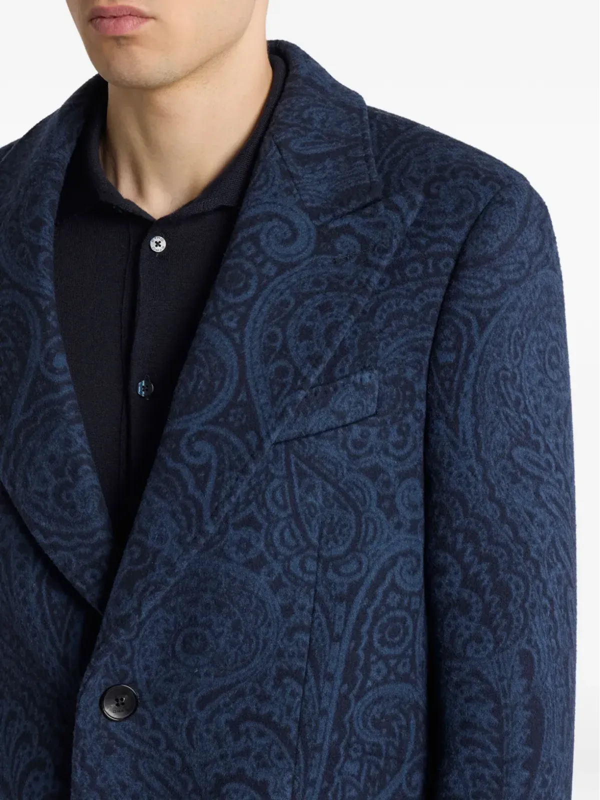 ETRO paisley-jacquard coat - Blue - 画像4