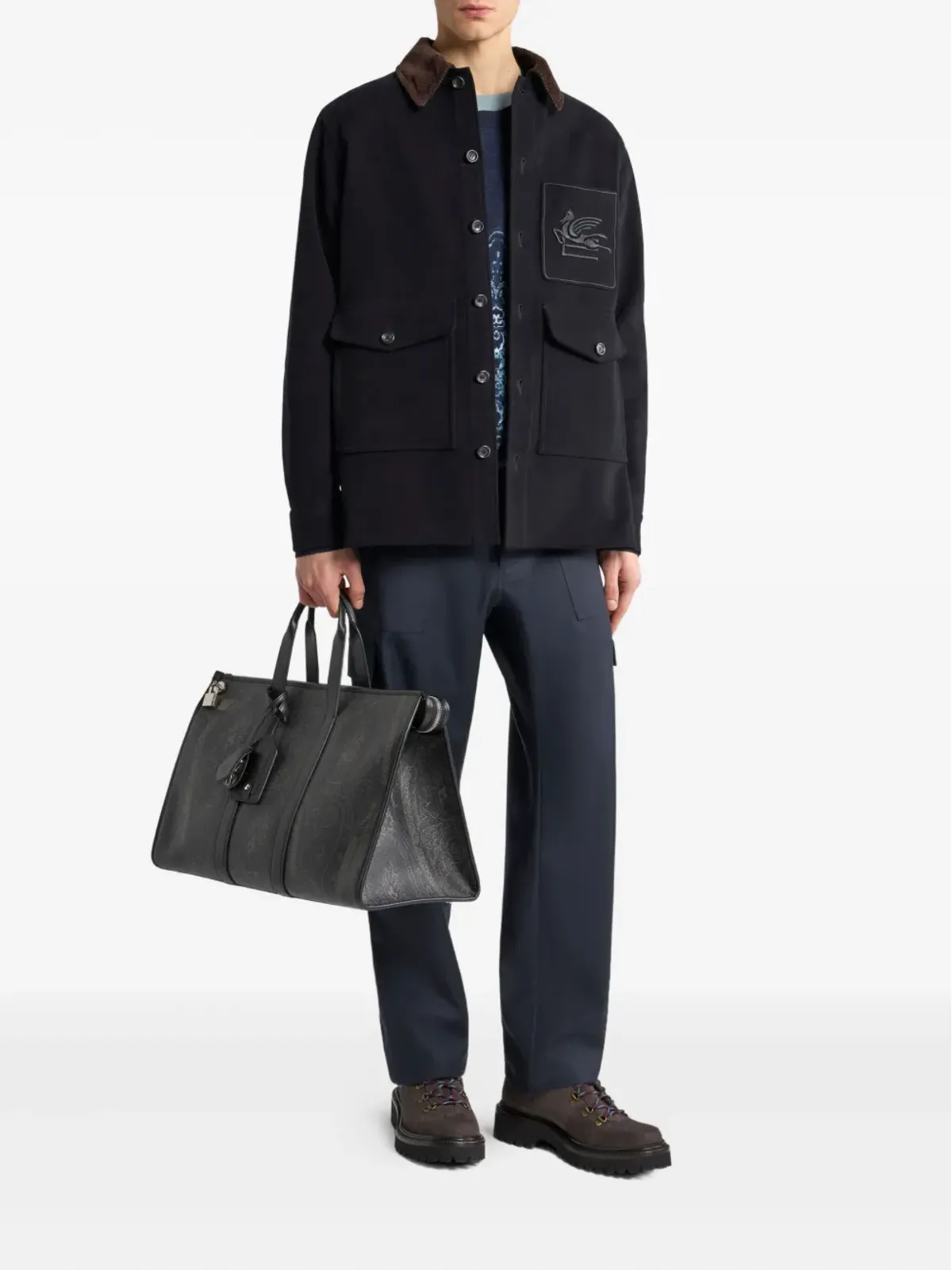 ETRO カーゴポケット付きウール レギュラーパンツ - 画像2