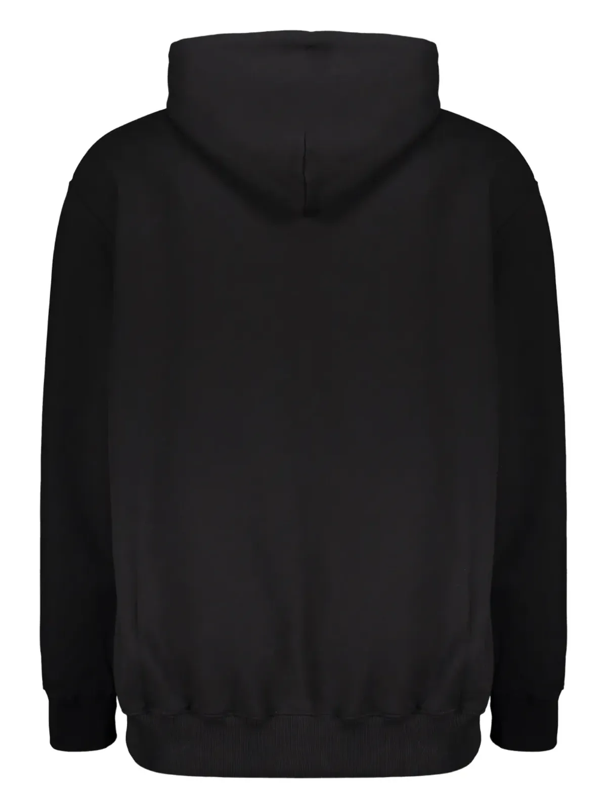 VETEMENTS ロゴプリント リブ編み袖口フード付きパーカー - 画像2