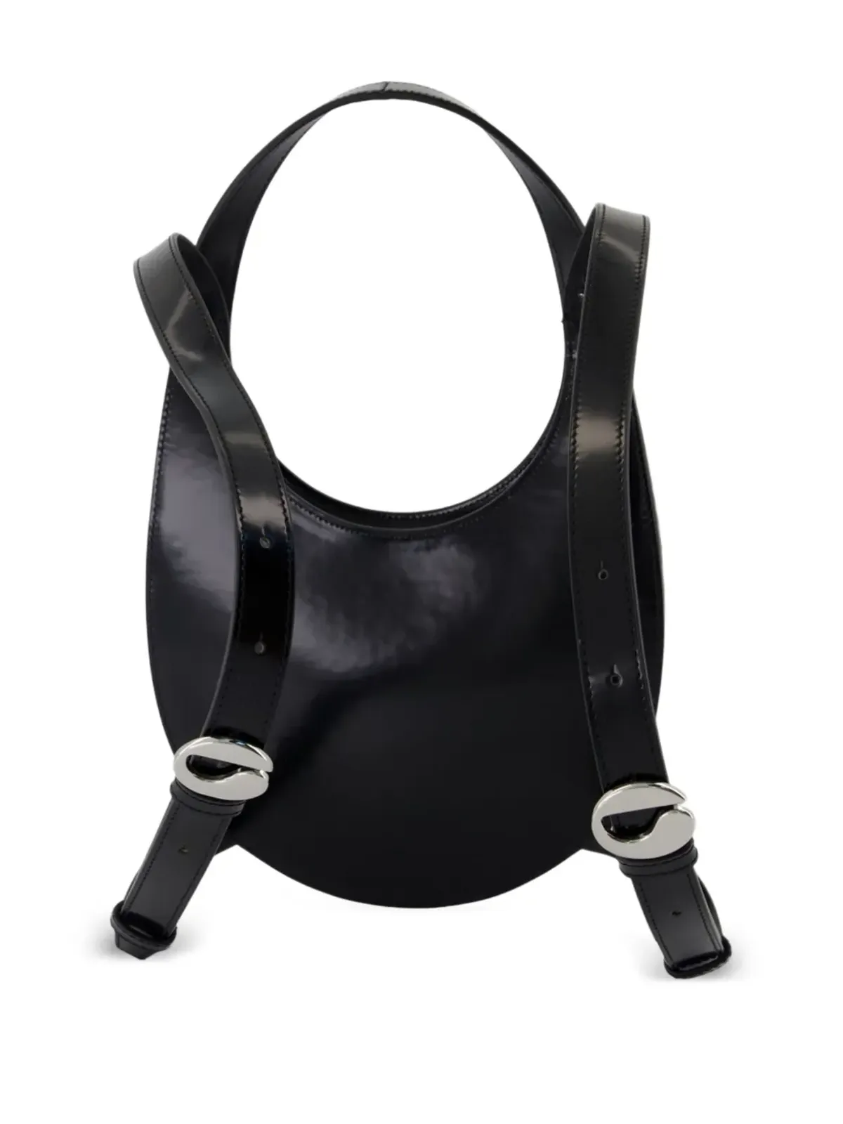 Coperni Swipe オーバル型カーフスキンバックパック - ブラック - 画像2