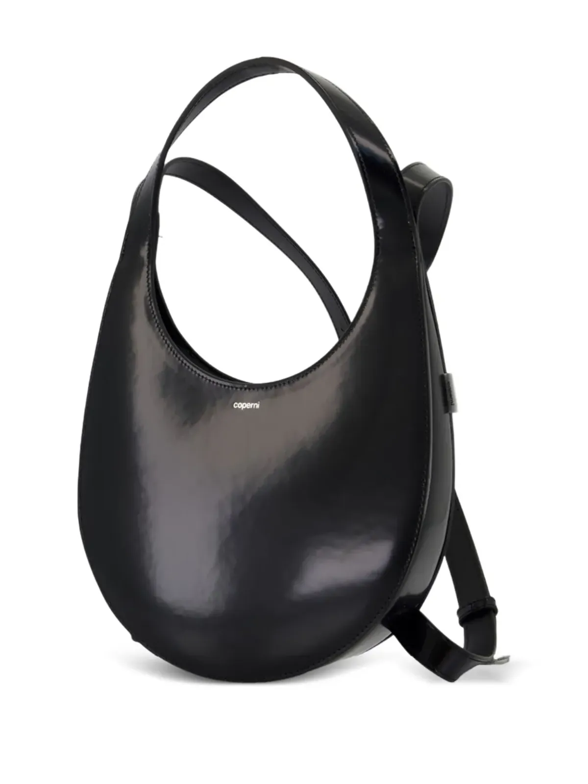Coperni Swipe オーバル型カーフスキンバックパック - ブラック - 画像3
