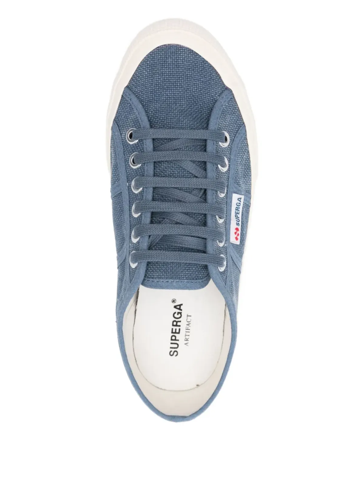Superga コットン素材のレースアップスニーカー ブルー - 画像4