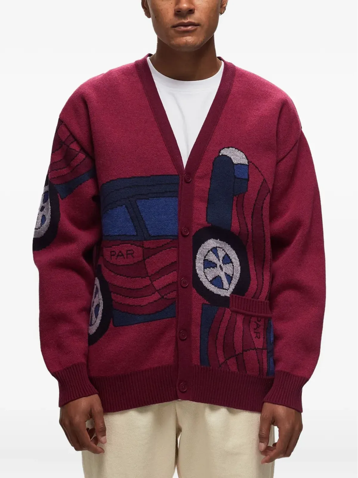BY PARRA カーインターシャ ニットカーディガン - 画像2