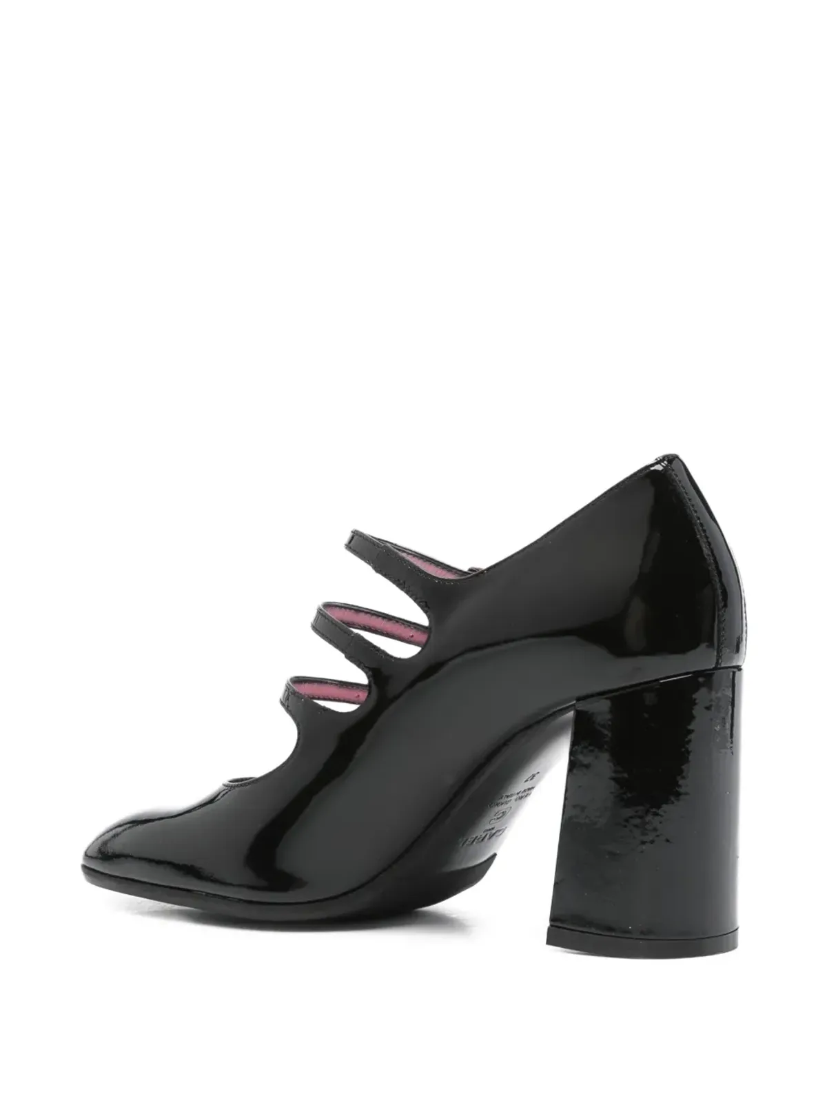 Carel Paris 80mm トリプルバックル ブロックヒール パンプス - ブラック - 画像3