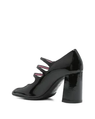 Carel Paris 80mm トリプルバックル ブロックヒール パンプス - ブラック - サムネイル3