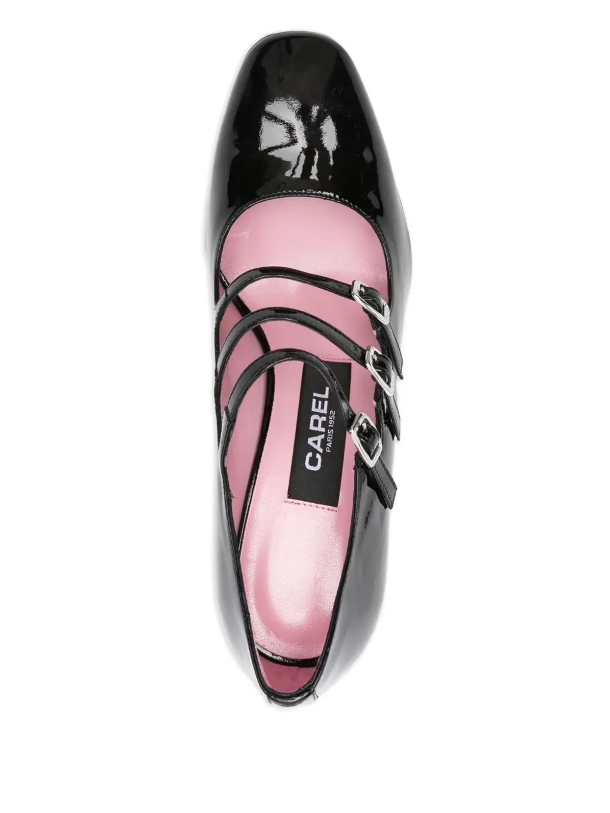 Carel Paris 80mm トリプルバックル ブロックヒール パンプス - ブラック - 画像4