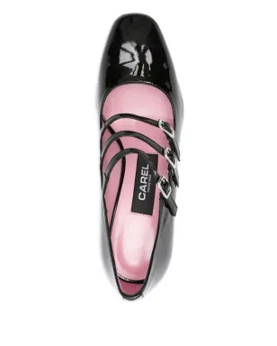 Carel Paris 80mm トリプルバックル ブロックヒール パンプス - ブラック - サムネイル4