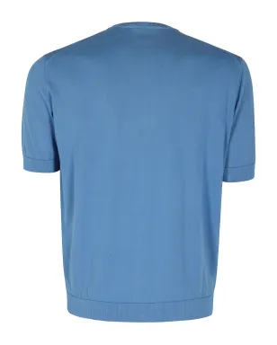 Filippo De Laurentiis クルーネック半袖ニットトップ - ブルー - サムネイル2