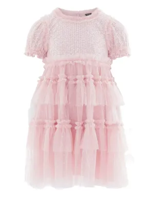 NEEDLE & THREAD KIDS スパンコール刺繍入りチュールドレス ピンク - サムネイル1
