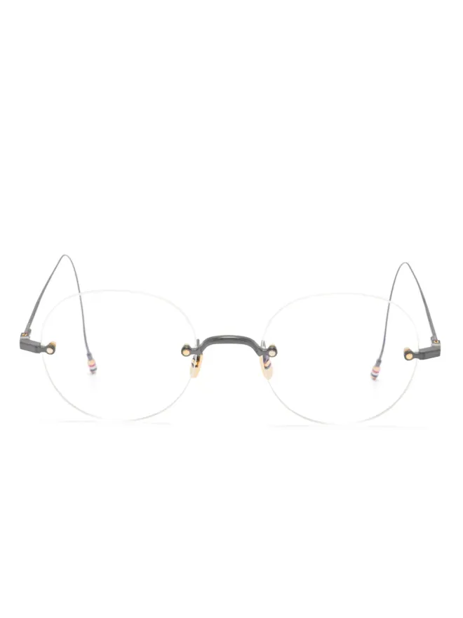 Thom Browne Eyewear Thom Browne Eyewear 丸フレーム眼鏡 - Whiteの商品画像