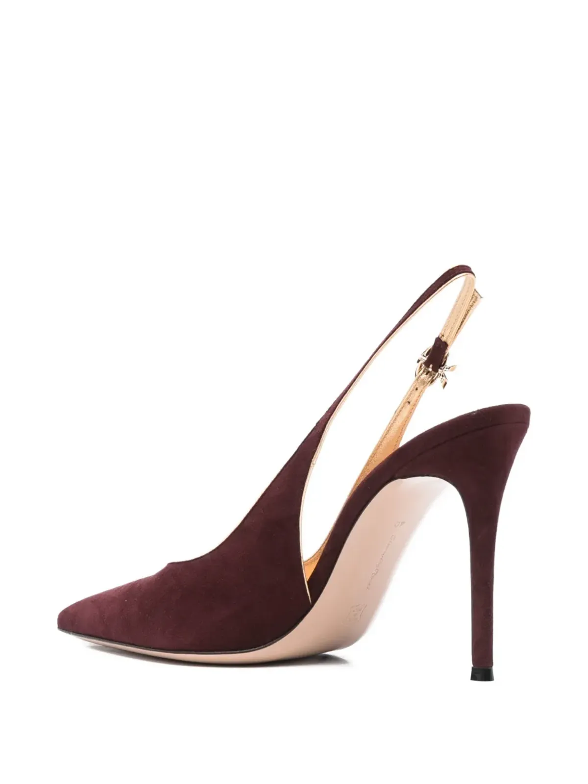 Gianvito Rossi 95mmスリングバックスエードパンプス - ブラウン - 画像3