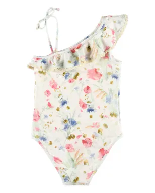 ZIMMERMANN Kids 花柄プリントのワンショルダースイムスーツ - White - サムネイル2