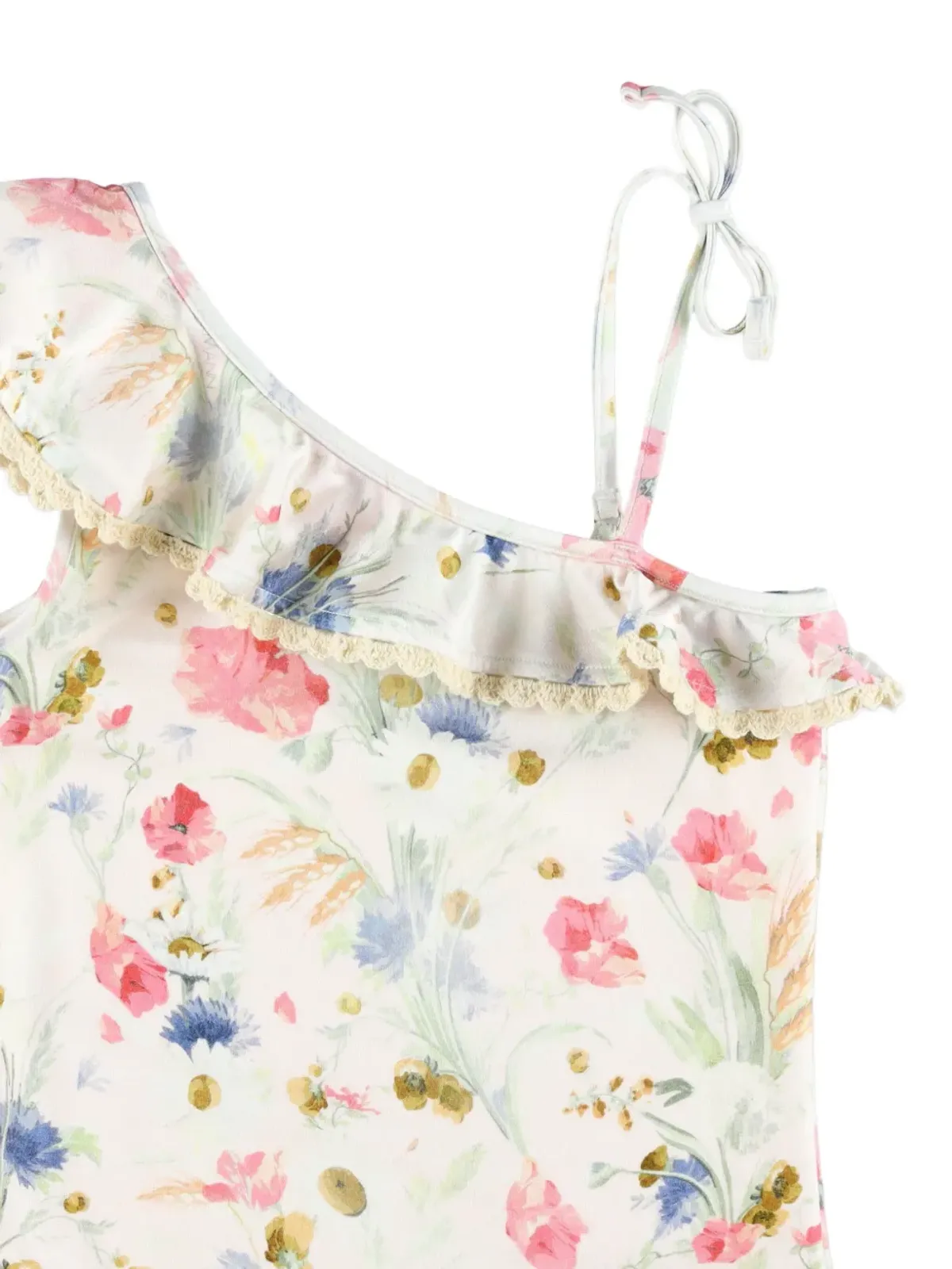 ZIMMERMANN Kids 花柄プリントのワンショルダースイムスーツ - White - 画像3