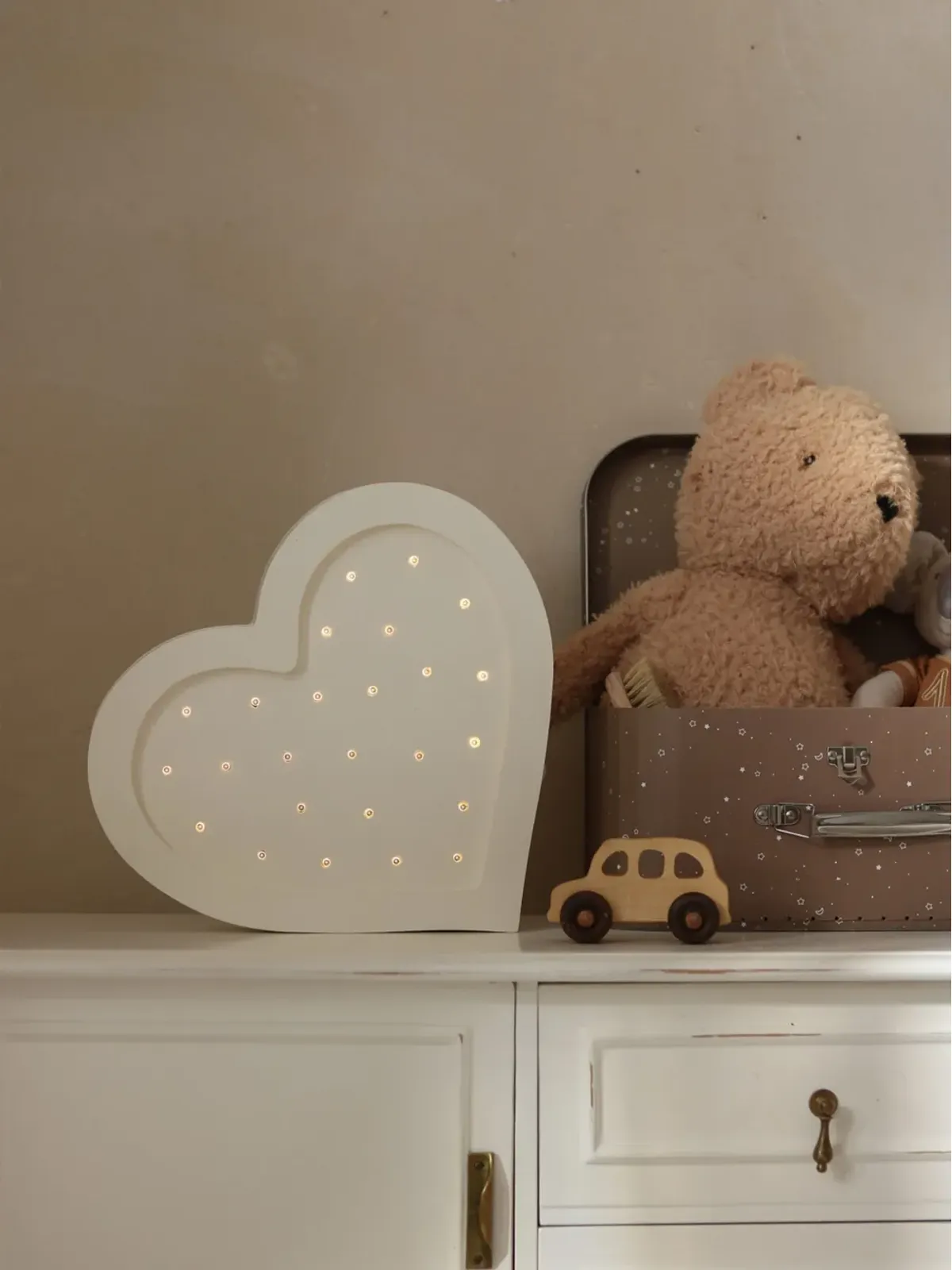 Little Lights ハート型イルミネーション ウォールデコレーション - ホワイト - 画像4