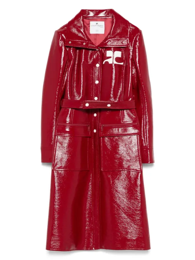 Courrèges Courrèges フェイクレザー ロゴ トレンチコートの商品画像