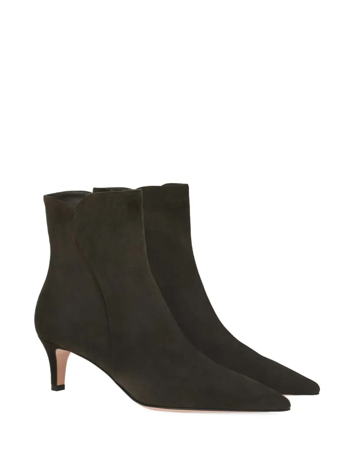 Gianvito Rossi ポインテッドトゥ スエード アンクルブーツ - 画像2