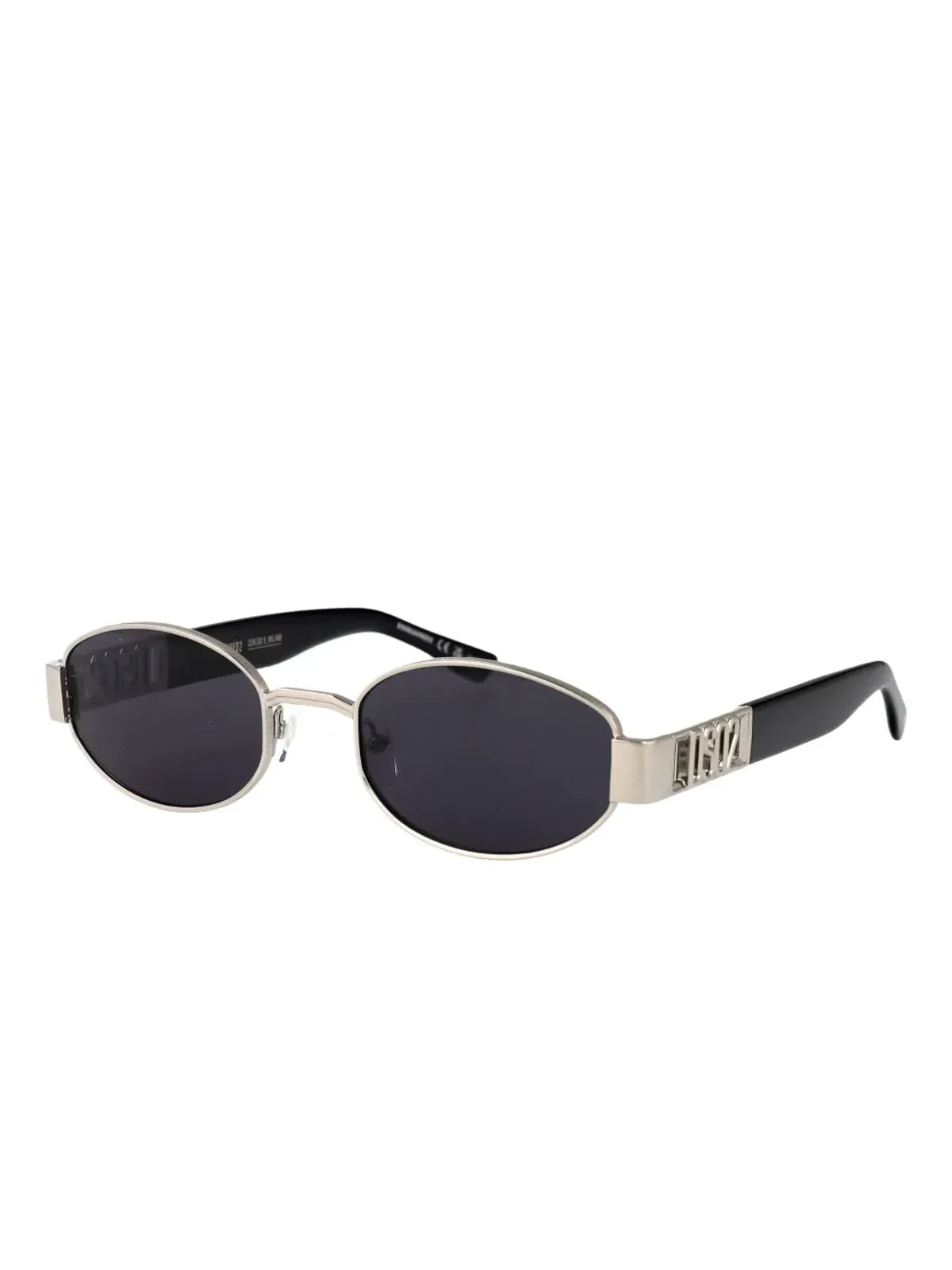 DSQUARED2 EYEWEAR ロゴディテールのオーバルフレームサングラス - シルバー - 画像2