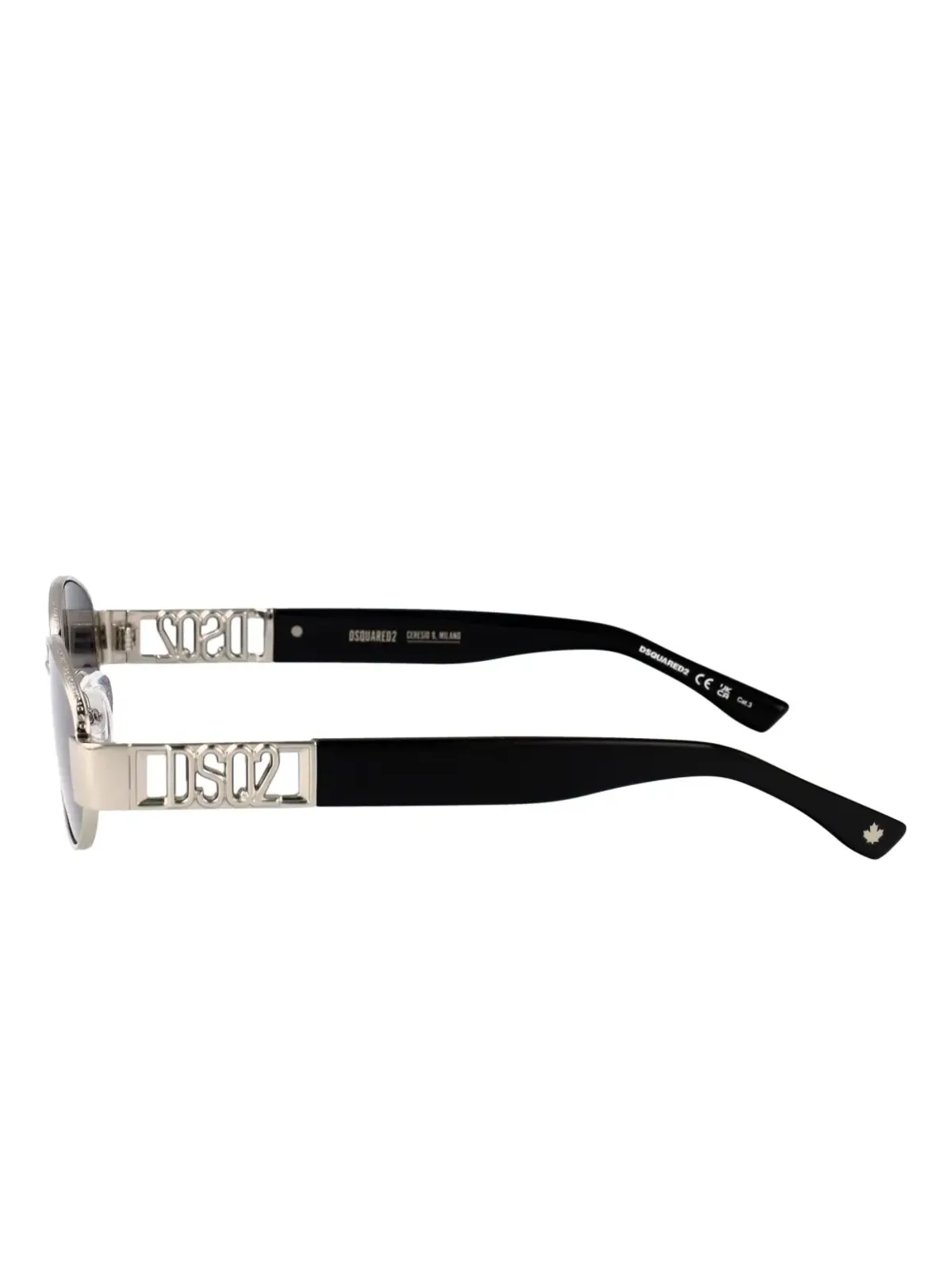 DSQUARED2 EYEWEAR ロゴディテールのオーバルフレームサングラス - シルバー - 画像3