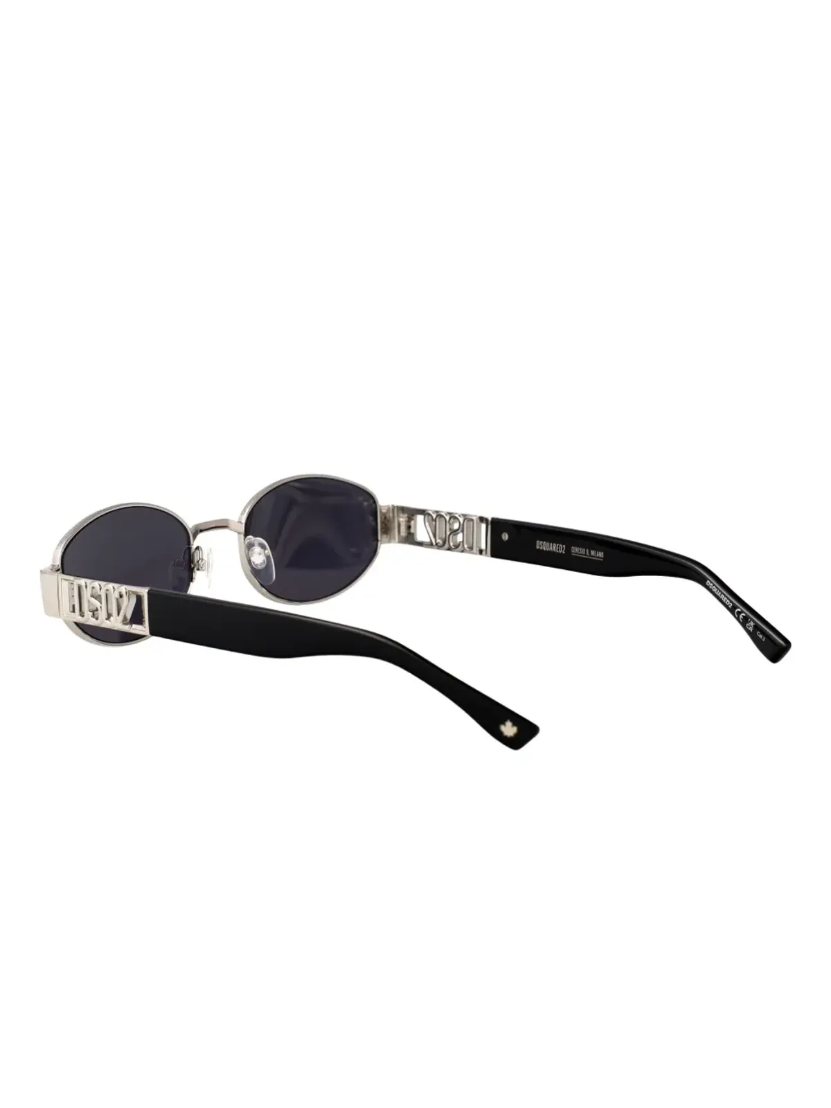 DSQUARED2 EYEWEAR ロゴディテールのオーバルフレームサングラス - シルバー - 画像4