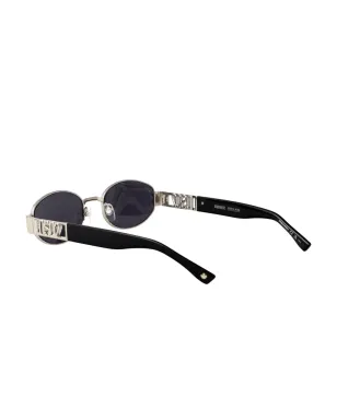 DSQUARED2 EYEWEAR ロゴディテールのオーバルフレームサングラス - シルバー - サムネイル4