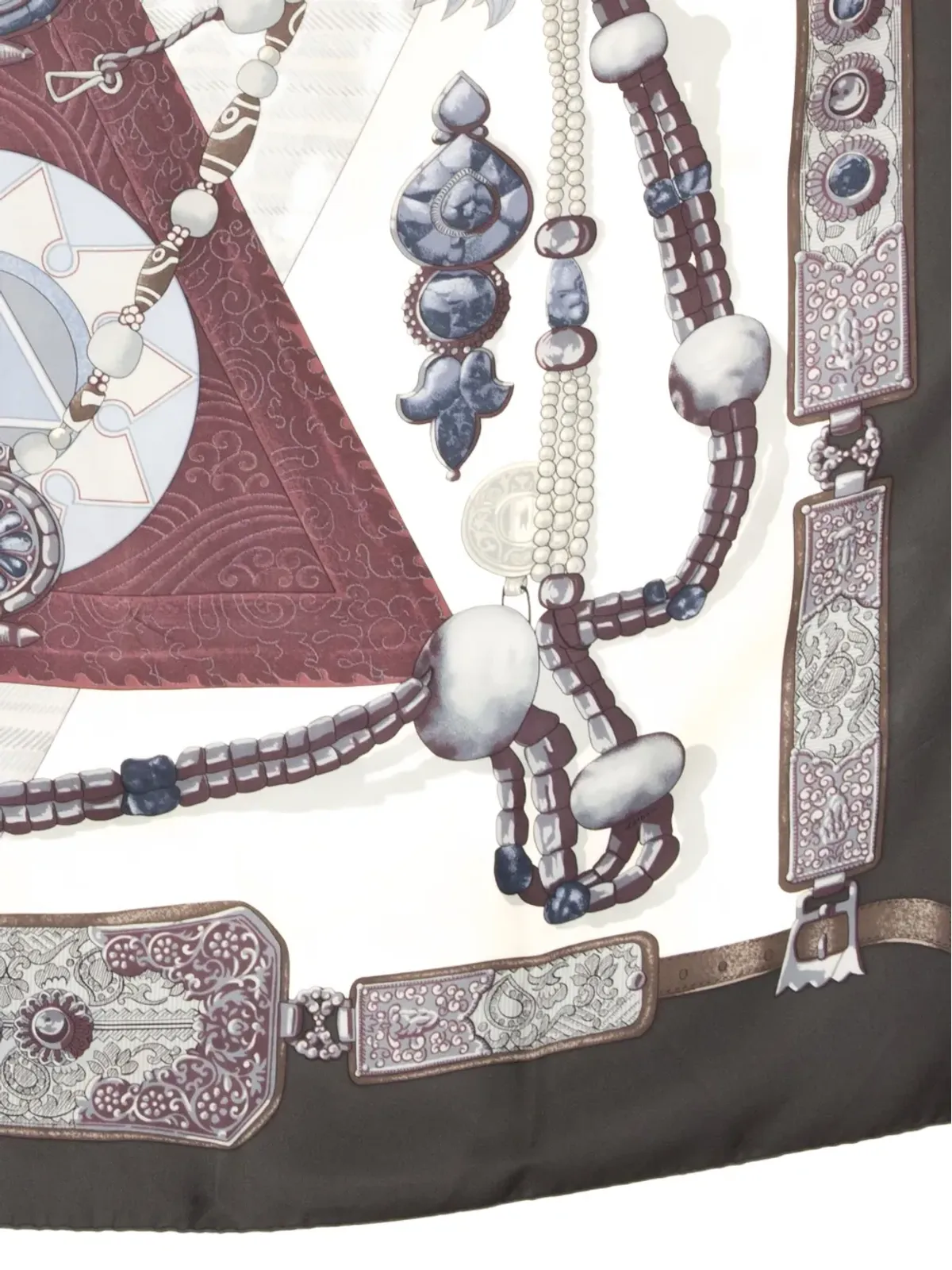 Hermès ビンテージ 1999年 チベット柄 シルク スカーフ ブラック - 画像4