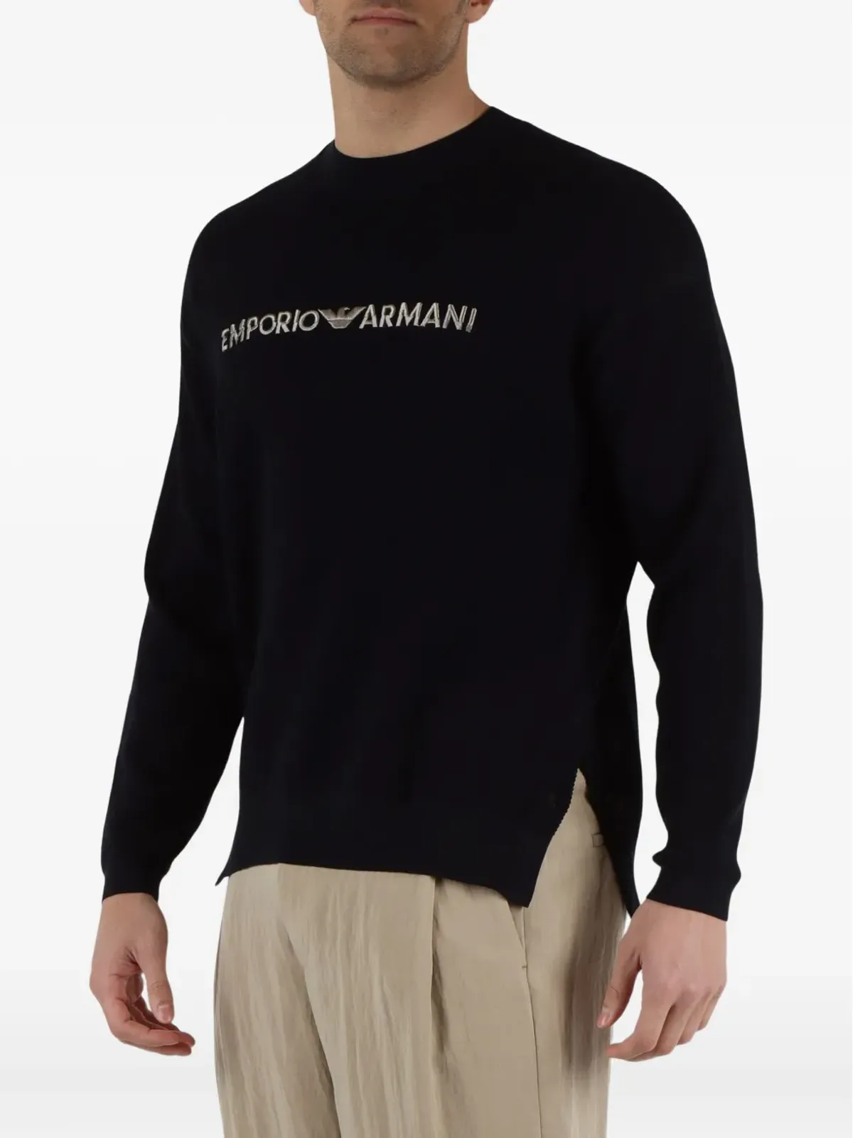 Emporio Armani ロゴサイドスリット セーター - 画像3