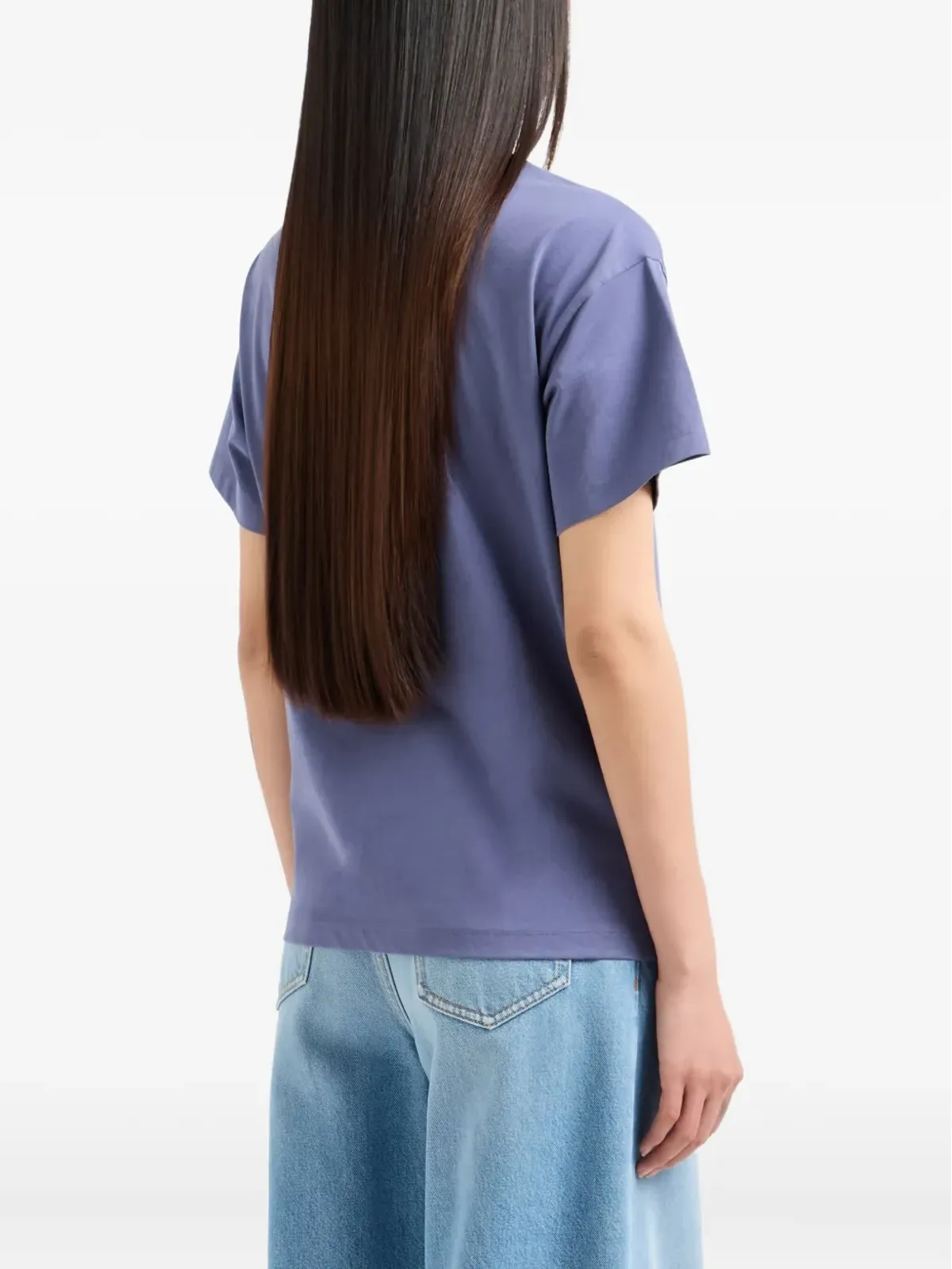Emporio Armani ロゴ グラフィックTシャツ パープル - 画像4