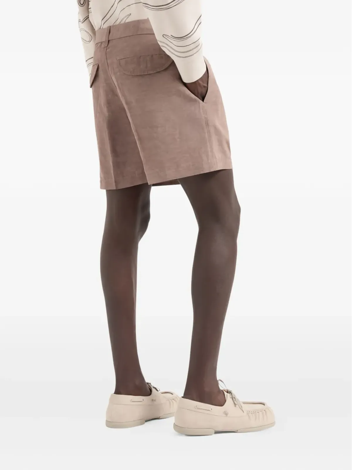 Emporio Armani ベルトループ付きショートパンツ - ニュートラルカラー - 画像3