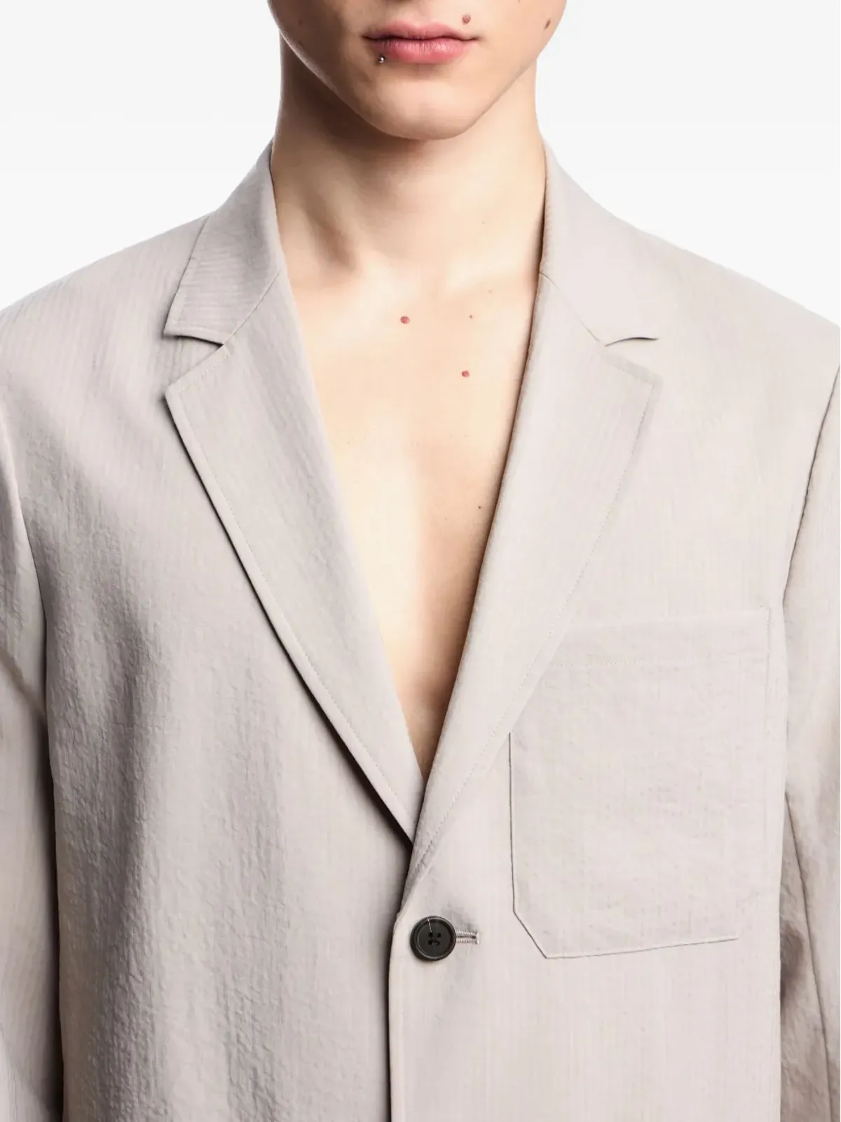 Emporio Armani ポケット付き シングルブレスト ブレザー - ニュートラルカラー - 画像5