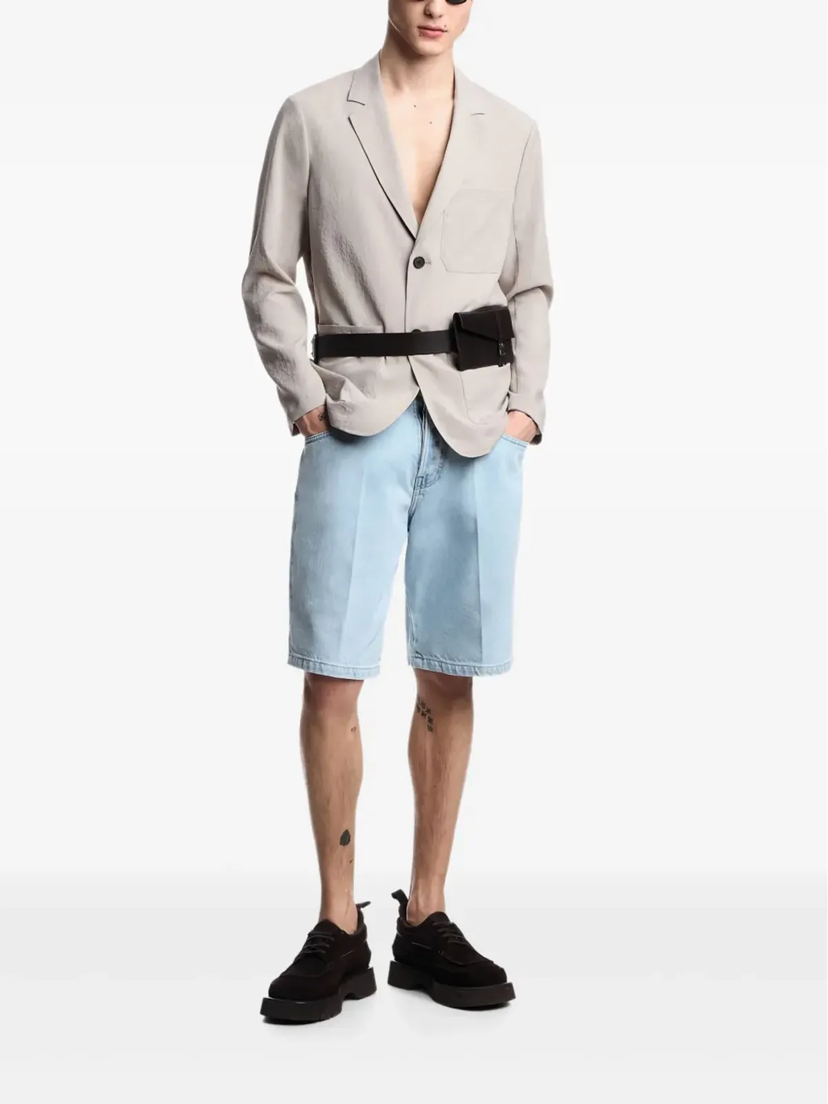 Emporio Armani ポケット付き シングルブレスト ブレザー - ニュートラルカラー - 画像2