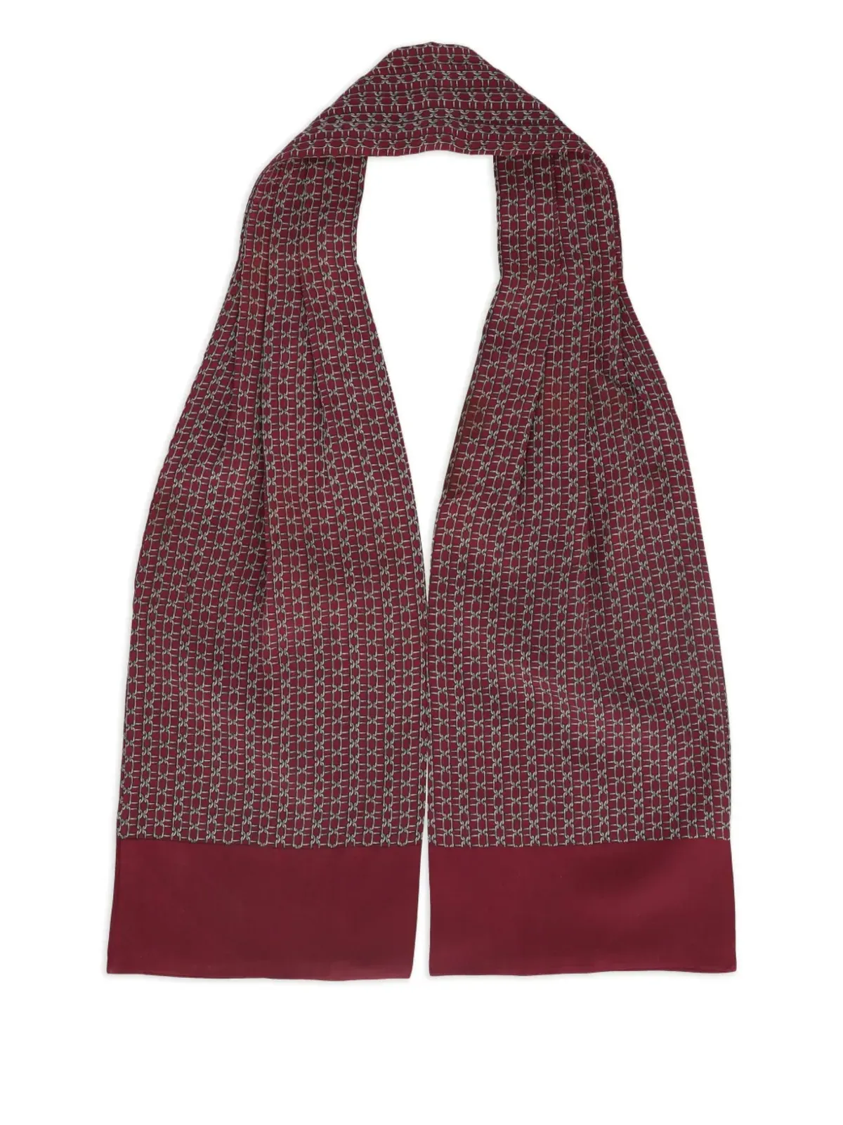 ビンテージ Hermès パターン柄スカーフ レッド - 画像2
