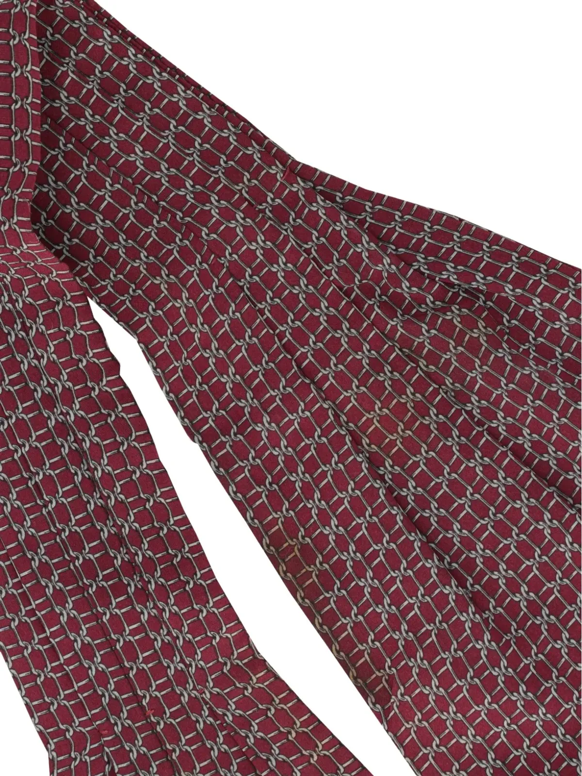 ビンテージ Hermès パターン柄スカーフ レッド - 画像4
