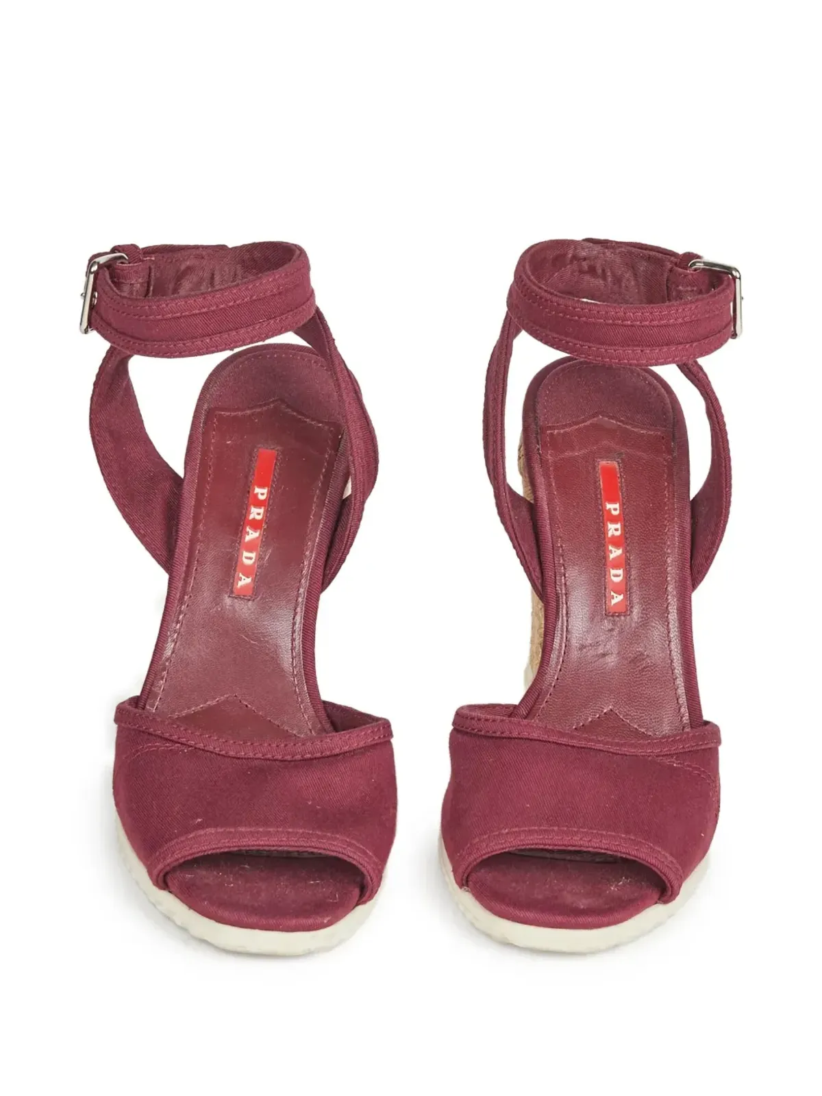 Prada ビンテージ 2010年 110mmウェッジエスパドリーユ - レッド - 画像2