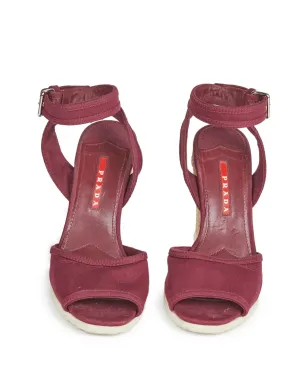 Prada ビンテージ 2010年 110mmウェッジエスパドリーユ - レッド - サムネイル2