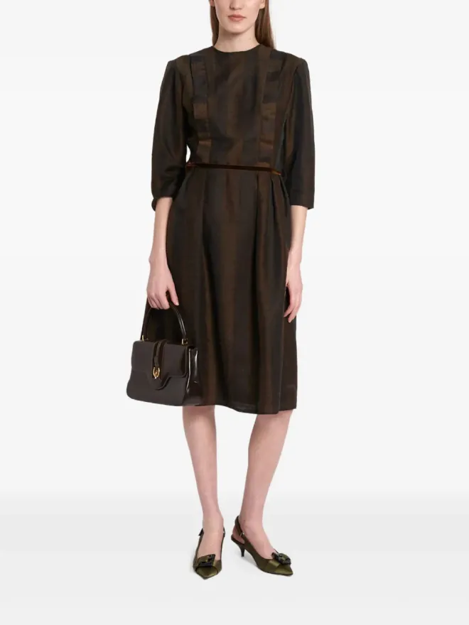 Vintage Vintage 1950年代風 フィットウエスト ドレス（ブラウン）の商品画像