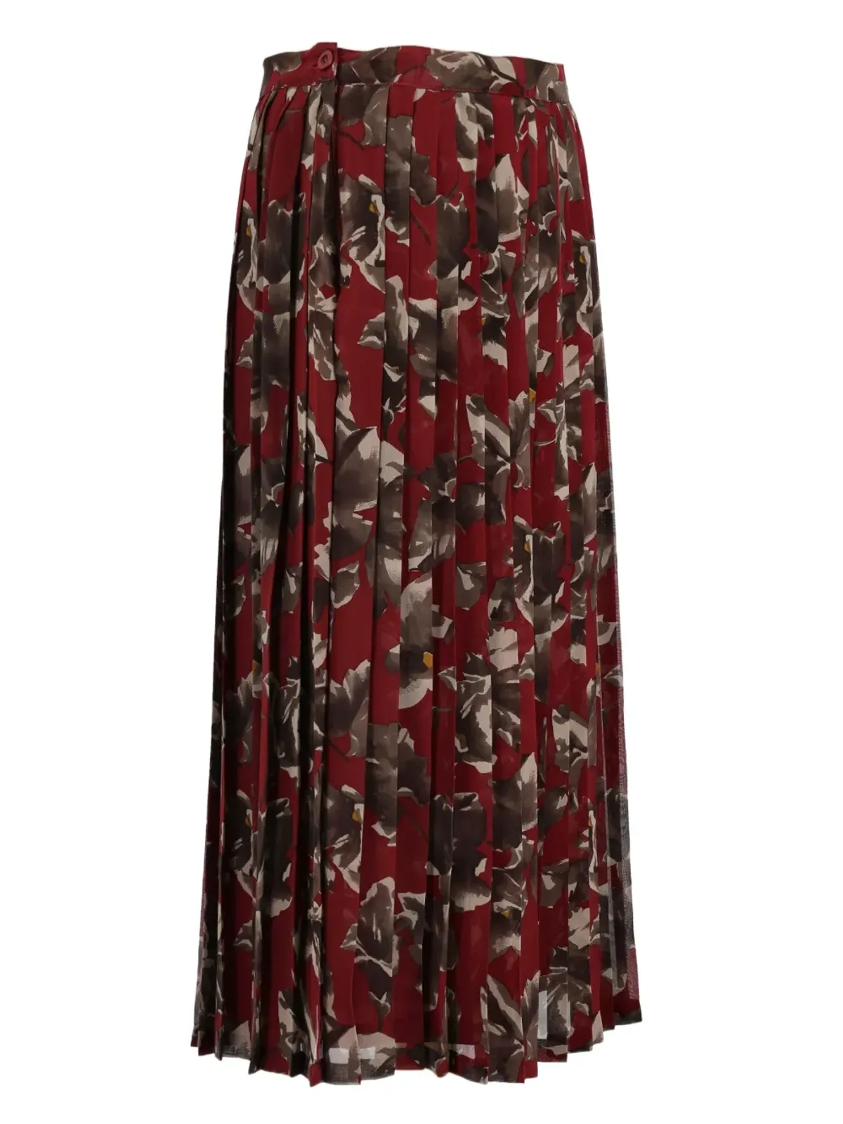 Gucci ビンテージ 1970年代 プリーツ マキシスカート - 赤 - 画像4