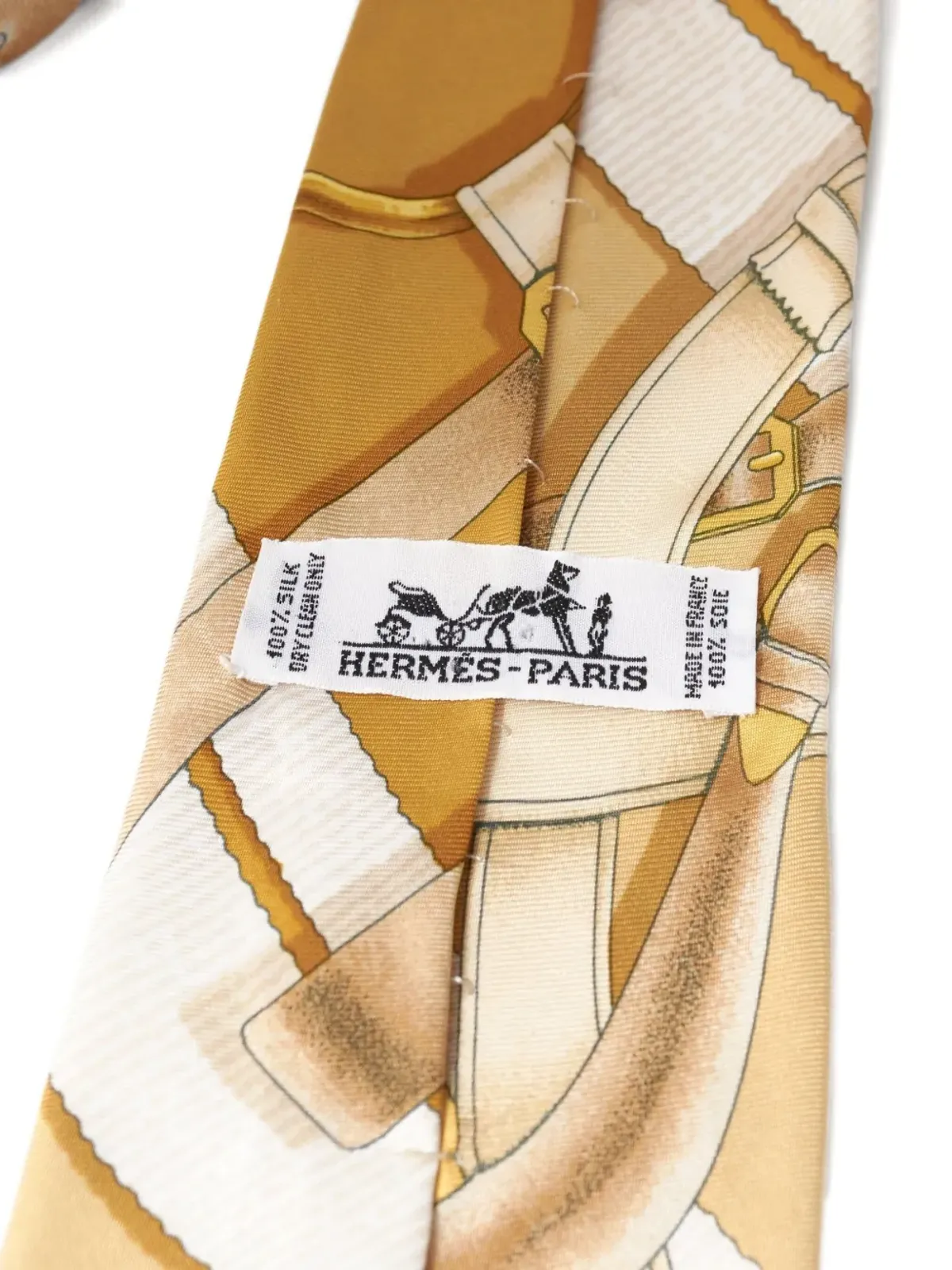Hermès ビンテージ シルクタイ - イエロー - 画像2