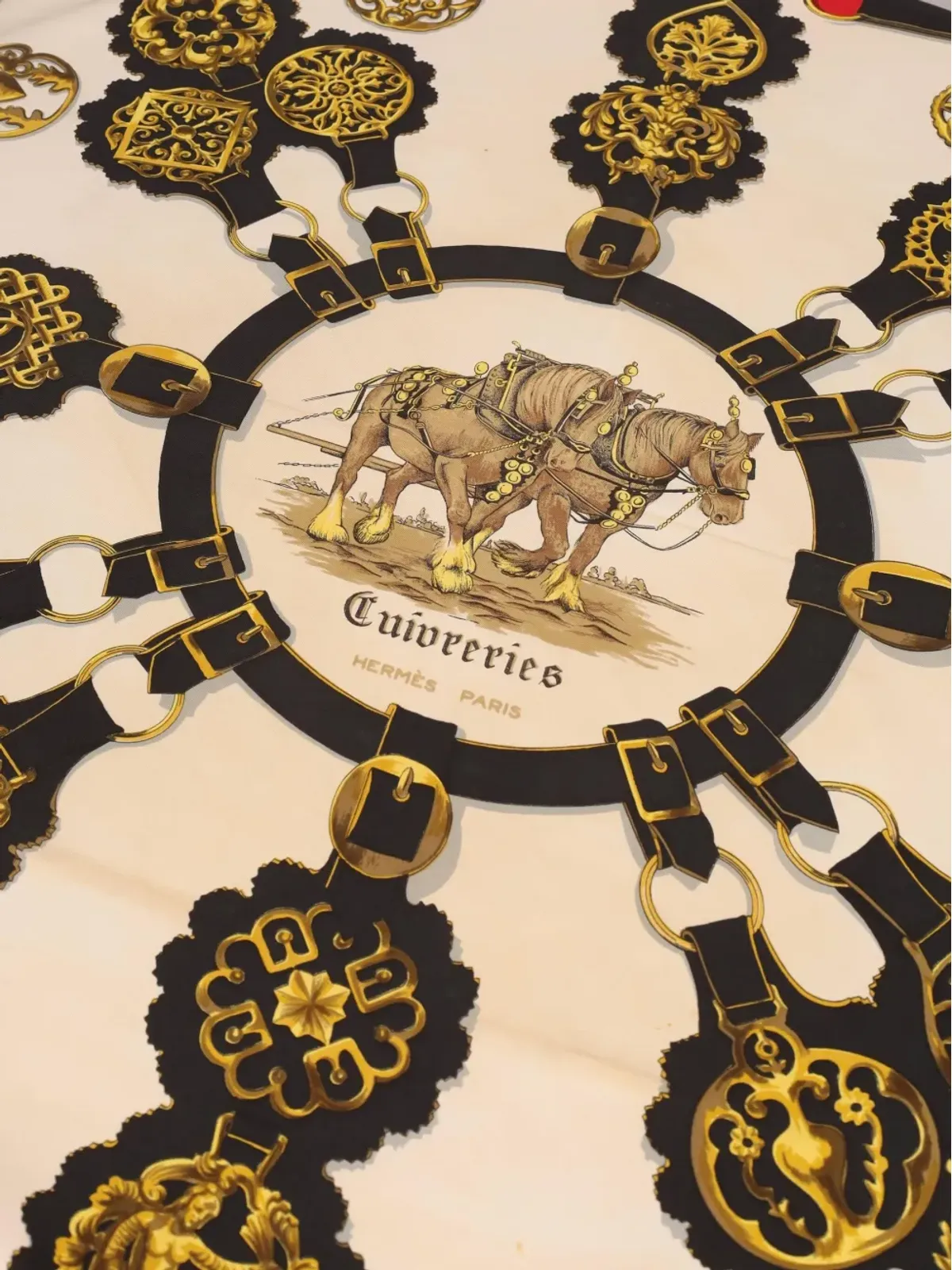 Hermès ビンテージ Cuivreries by F.de La Perriere スカーフ - レッド - 画像3