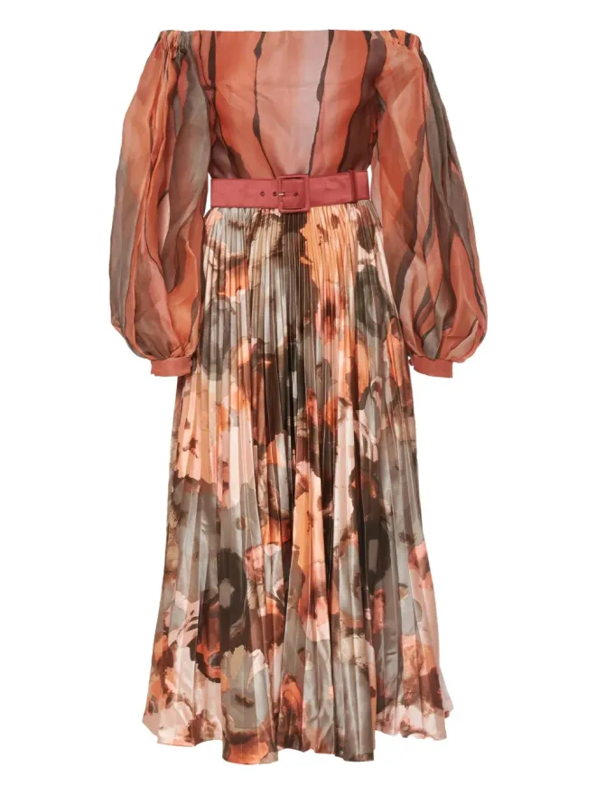 Andrè Laug Vintage Andrè Laug Vintage 花柄プリーツマキシドレスの商品画像