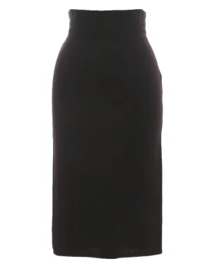 Alaïa Pre-Owned 1980年代ウールペンシルスカート（ブラウン） - サムネイル2