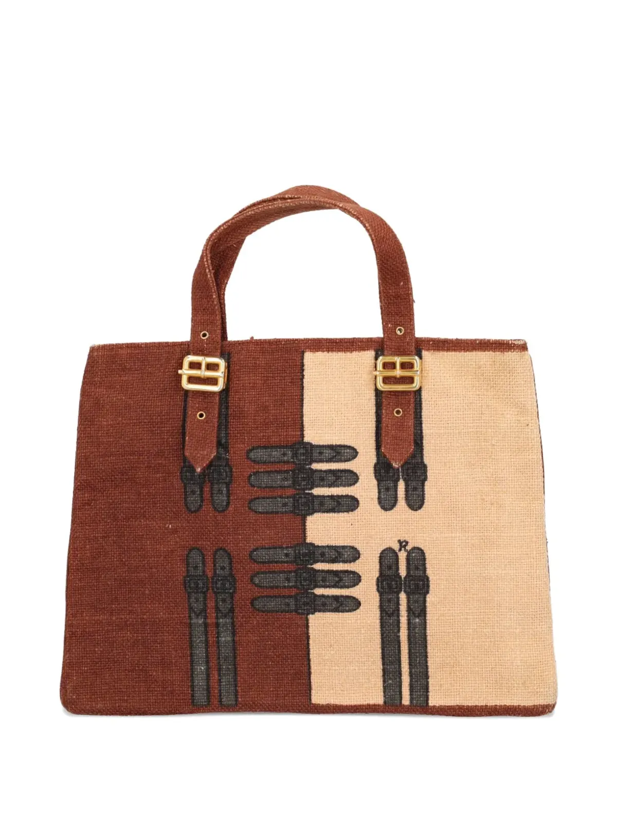 Roberta di Camerino Pre-Owned belt-print tote bag - Brown - 画像3