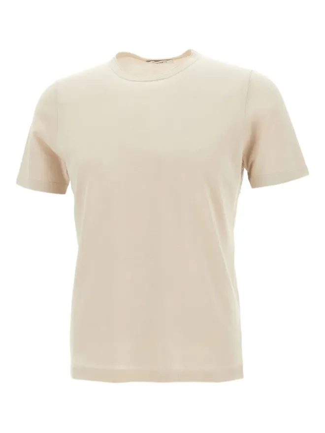 Kangra Kangra クルーネック コットンTシャツ - ベージュの商品画像