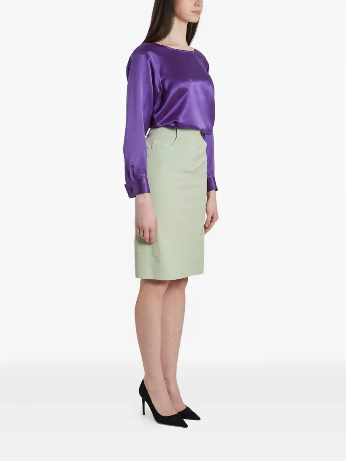 ビンテージ Christian Dior ミディスカート ウール - 画像3