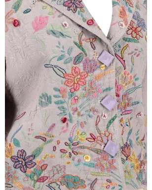 Aspesi Vintage floral-embroidered blazer - Neutrals - サムネイル4