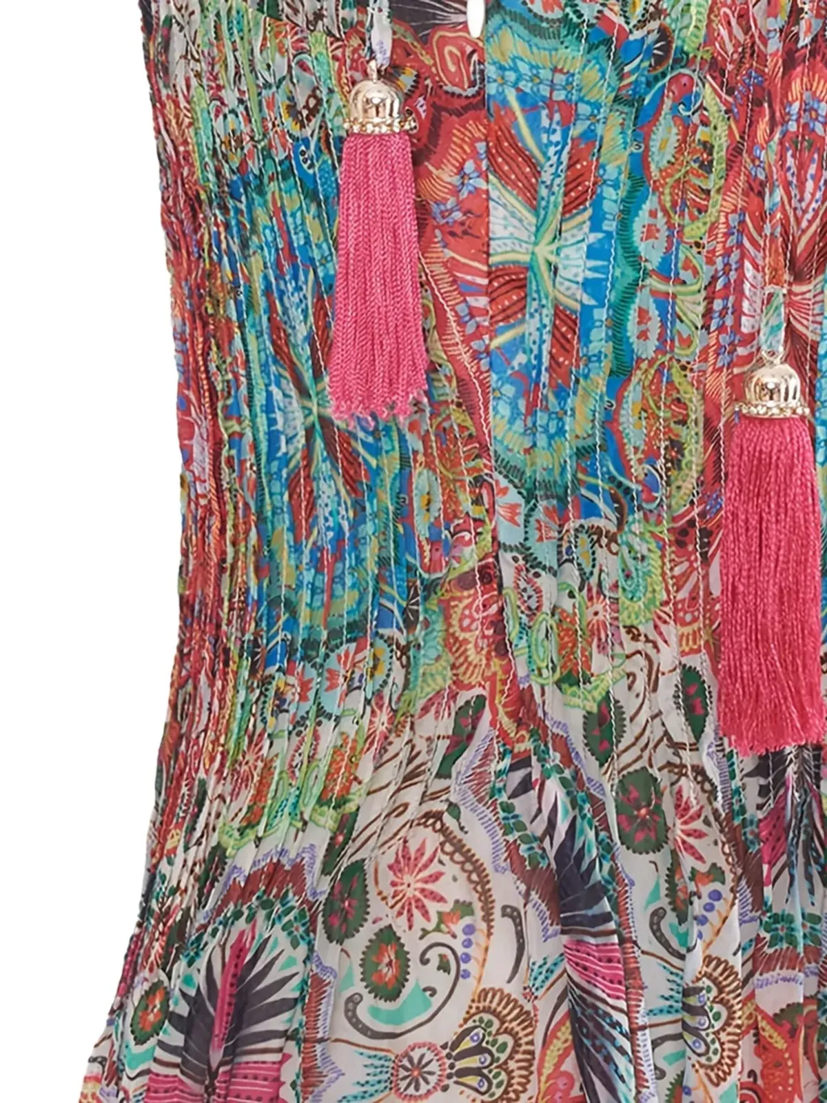 Roberto Cavalli Vintage ビンテージ柄プリーツマキシドレス - 画像5