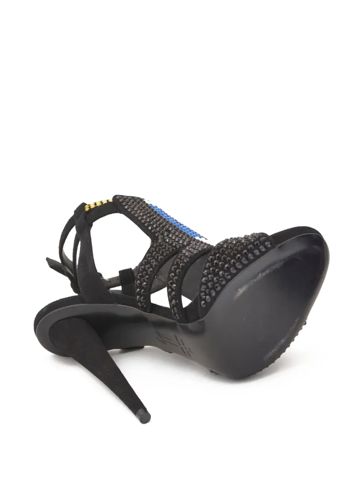 Giuseppe Zanotti Vintage ビンテージ ストラスサンダル ブラック - 画像3
