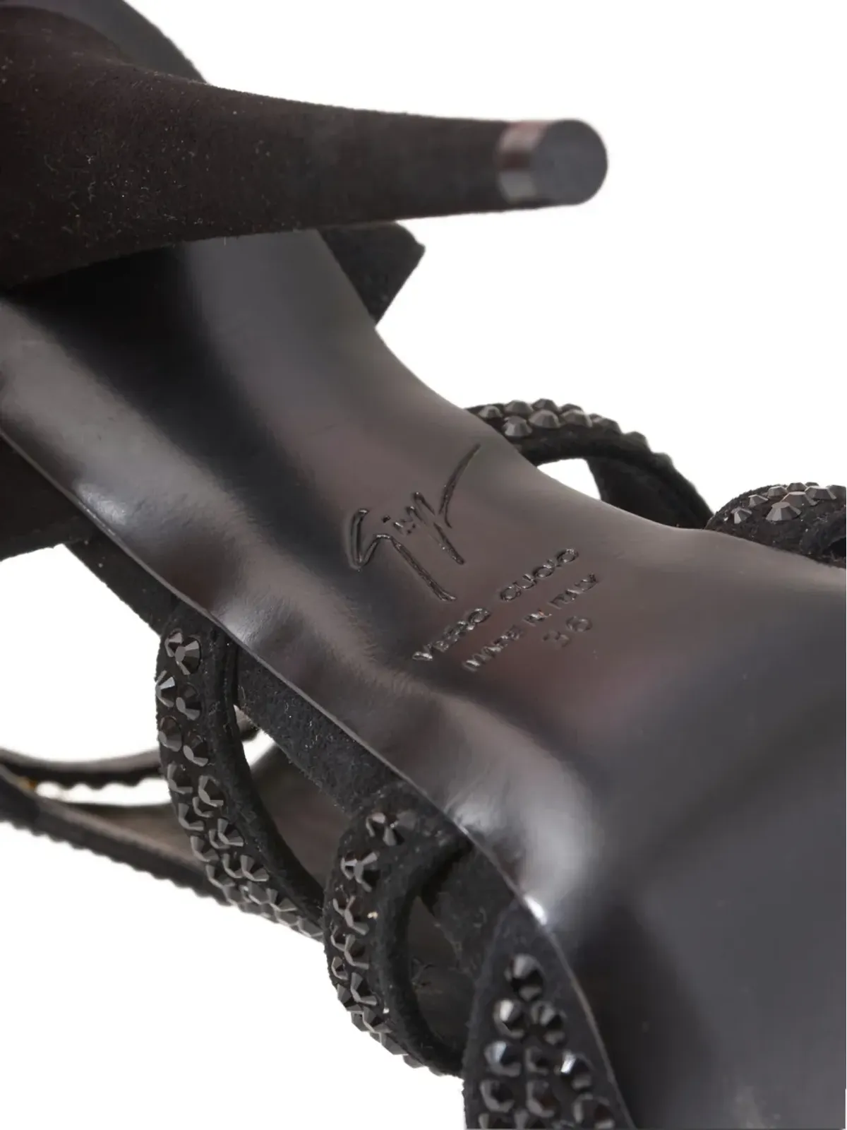 Giuseppe Zanotti Vintage ビンテージ ストラスサンダル ブラック - 画像4