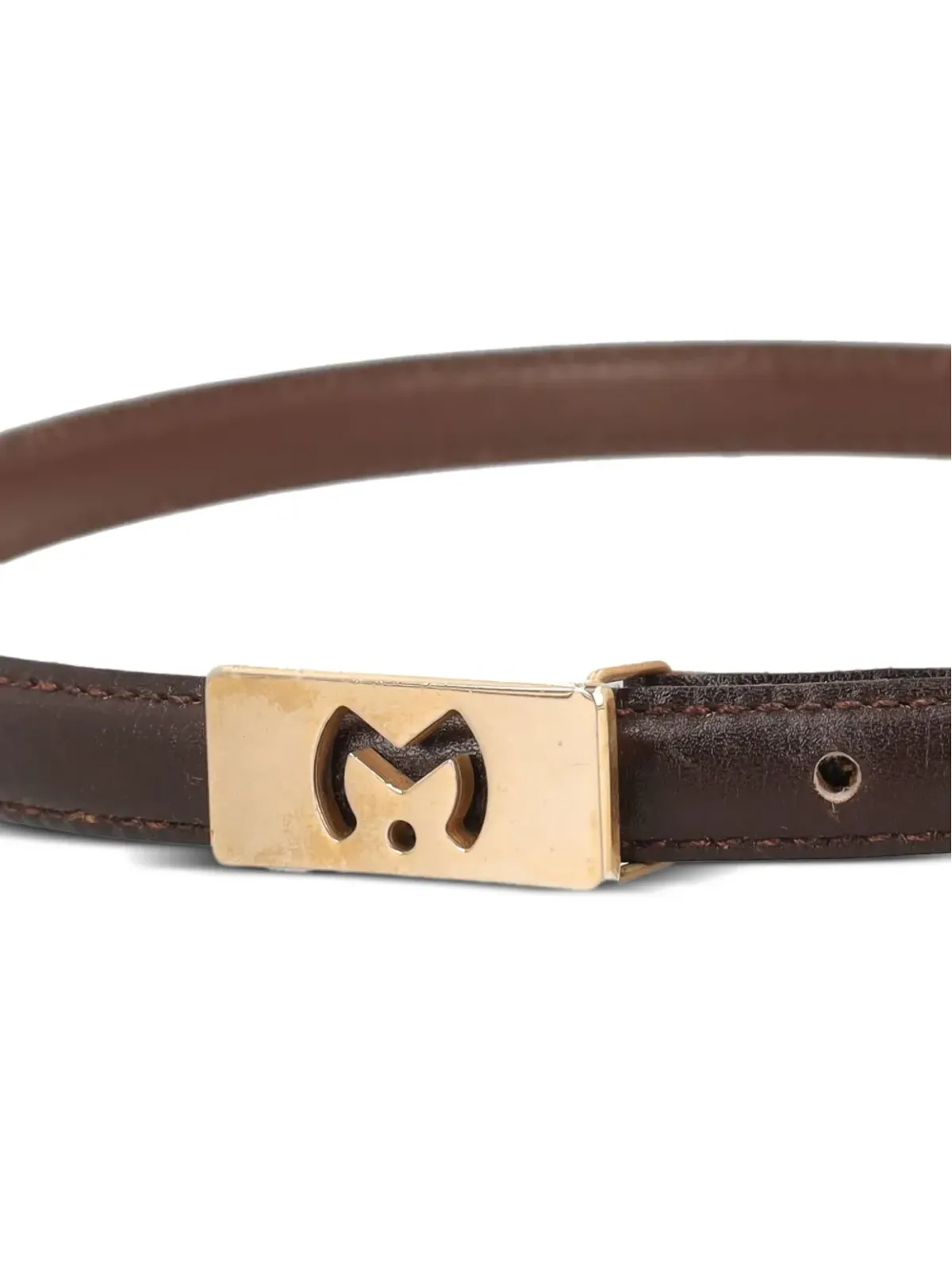 Mila Schon Vintage レザー細ベルト - Brown - 画像4